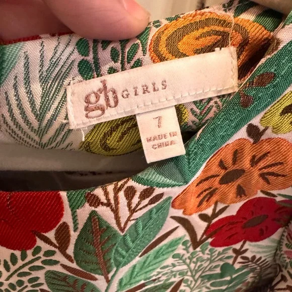 GB Girls Red and Orange Casual Puff Sleeve Dress